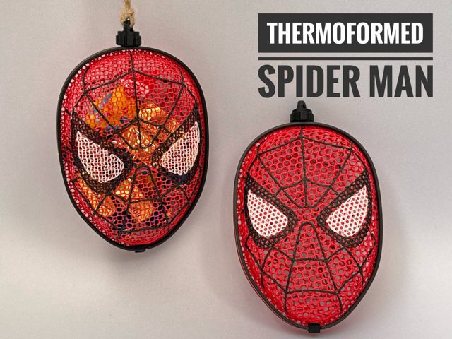 Thermoformed spider man - candy recipiente