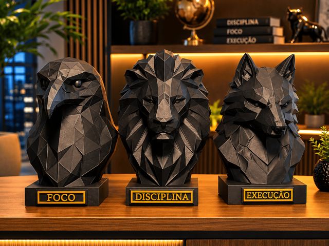 Kit decoração disciplina, foco, execução 15 cm