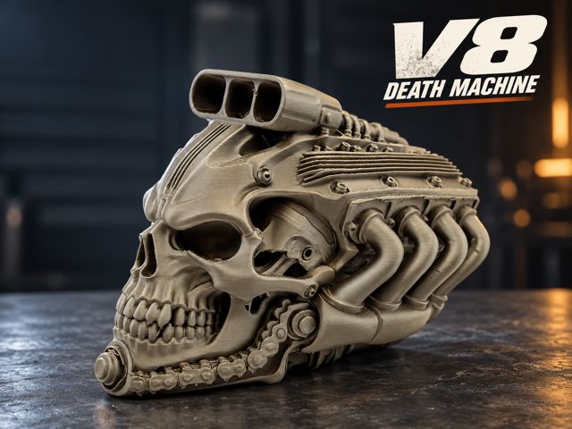 V8 engine caveira - death machine