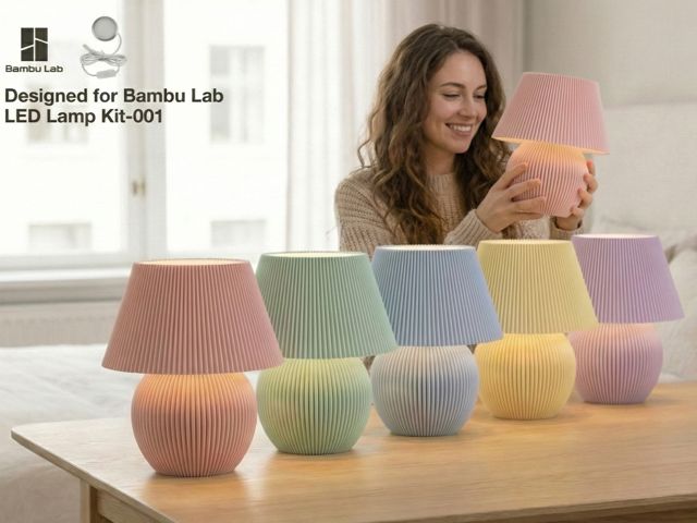 Luminaria led kit-001 mushroom ribbed bambu lab