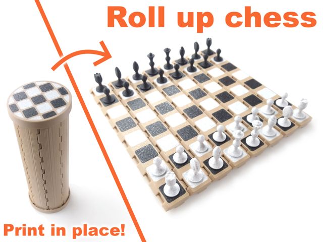 Xadrez roll up - impresso em uma peca - (no tpu/assembly)